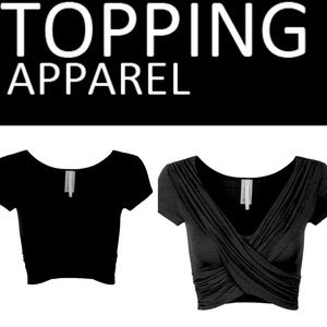 Topping Apparel V Neck Draped front crop Top💕